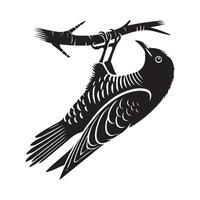 Common Cuckoo Silhouette Design with Playful Cuckoo Illustration vector