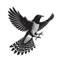 Adorable Common Cuckoo Illustration with Silhouette Bird Design vector