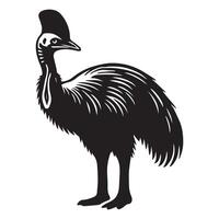 Playful Apteryx Bird Illustration in Flightless Silhouette vector