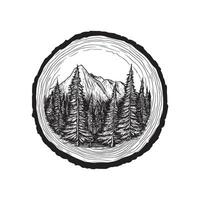 Natural Wood Slice Illustration for Rustic Projects vector