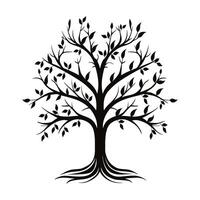 A best black and white tree with leaves on it vector