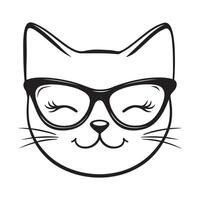 Cat Face Outline for Prints vector