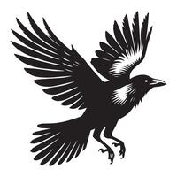 American Crow Bird Silhouette for Custom Artwork vector