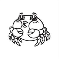 Playful Crab Expression Outline Artwork vector