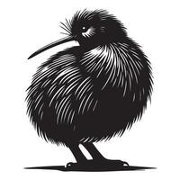 Cute Apteryx Bird in Flightless Silhouette Form vector
