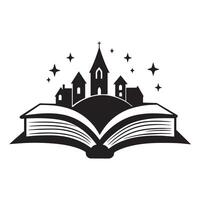 magical Fantasy Book Reader Illustration with Dreamy Vibe vector