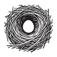 Charming Bird Nest with Eggs Illustration for Invitation vector