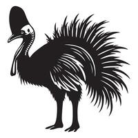 Casuarius Flightless Bird Silhouette Design vector