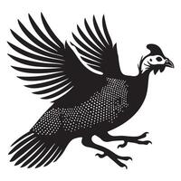 Numida Meleagris Bird Silhouette Design with Cute Features vector