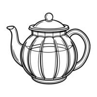 Tea Kettle Illustration in Bold and Simple Style vector