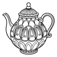 Tea Kettle Illustration with Smooth, Flowing Lines vector