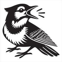 Canada Jay Bird Simple Outline vector