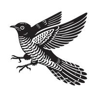 Cute Common Cuckoo Illustration with Elegant Bird Silhouette vector