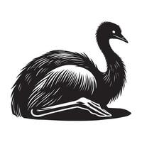 Flightless Greater Rhea Bird in Minimalist Design vector