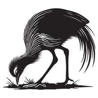 Cariama Cristata Bird Silhouette Design with Playful Touch vector