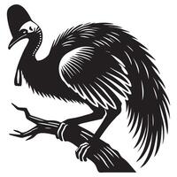 Casuarius Flightless Bird Minimalist Design vector