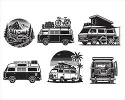 Retro Camper Van Artwork for Your Collection vector