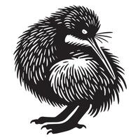 Kiwi Flightless Bird Design with Cute Apteryx Style vector