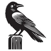Simple and Elegant American Crow Silhouette Design vector