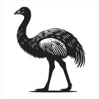 Beautifully Designed Greater Rhea Flightless Silhouette vector