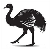 Flightless Greater Rhea Bird in Simple Artistic Design vector