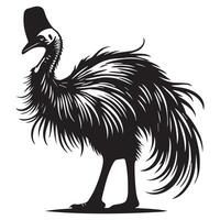 Cassowary Bird Silhouette for Nature Projects vector