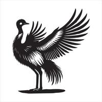 Artistic Flightless Bird Silhouette of the Rhea Americana vector