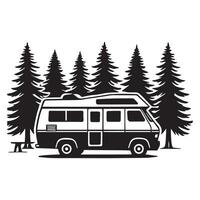 Retro Camper Van Graphics for Digital Use vector
