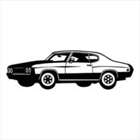 Retro Classic Car Automobile Illustration in Bold Style vector