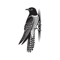 Elegant Common Cuckoo Silhouette for Wildlife Illustrations vector