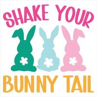 Happy Easter T-shirt Design with Charming Easter Bunny Artwork vector