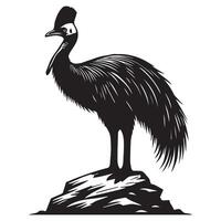 Casuarius Flightless Bird Artistic Silhouette vector