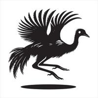 Flightless Greater Rhea in Elegant Silhouette Style vector
