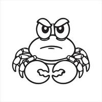 Smiling Crab Expression Outline Illustration vector
