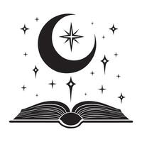 Magical Book Reader Graphic with Whimsical Charm vector