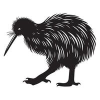Simple and Cute Apteryx Bird Silhouette Illustration vector