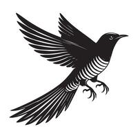 Beautiful Common Cuckoo Silhouette for Custom Art vector