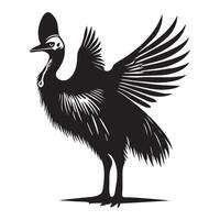 Casuarius Bird Silhouette in Motion vector
