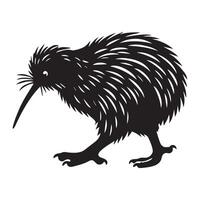 Adorable Apteryx Bird Design in Flightless Silhouette vector