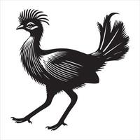 Cute Red-Legged Seriema Bird Illustration in Simple Style vector