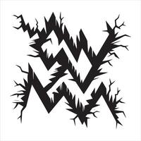 Fragmented Wall Illustration of a Cracked Structure vector