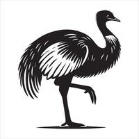 Bold Silhouette Art of the Greater Rhea Bird vector