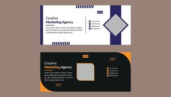 Social Media Cover Design in Bundle. Luxurious Template Display for Promotional Campaign. vector