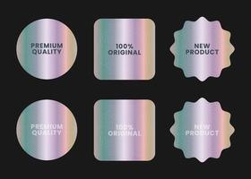 Holographic stickers. Hologram labels of different shapes. Sticker shapes for design mockups. vector