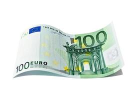 Banknote in one hundred euro isolated on a white background photo