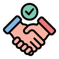Contract agreement icon flat line style illustration representing legal documents and business deals suitable for contracts and official agreements. vector