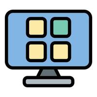 Application icon flat line style illustration representing software, digital tools, and mobile apps, suitable for technology, development, and user interface themes.. vector