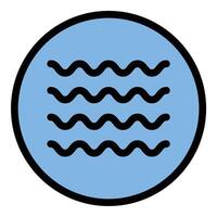 Waves icon flat line style illustration representing ocean waves, water currents, and marine movement, suitable for beach themes, surfing activities, and environmental awareness.. vector
