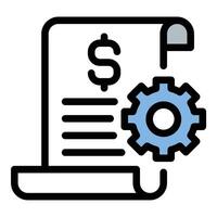 Business SOP icon flat line style illustration representing structured workflow and documented procedures. vector
