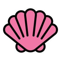 Oyster icon flat line style illustration representing seafood, marine life, and pearls, suitable for food industry, ocean conservation, and luxury-related content.. vector